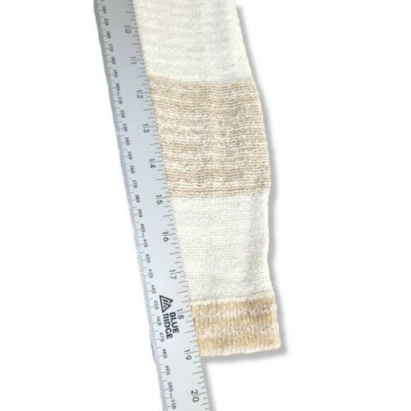 CALVIN KLEIN Sweater size Medium Brown beige Stripes Sheer Back insert - Picture 5 of 11